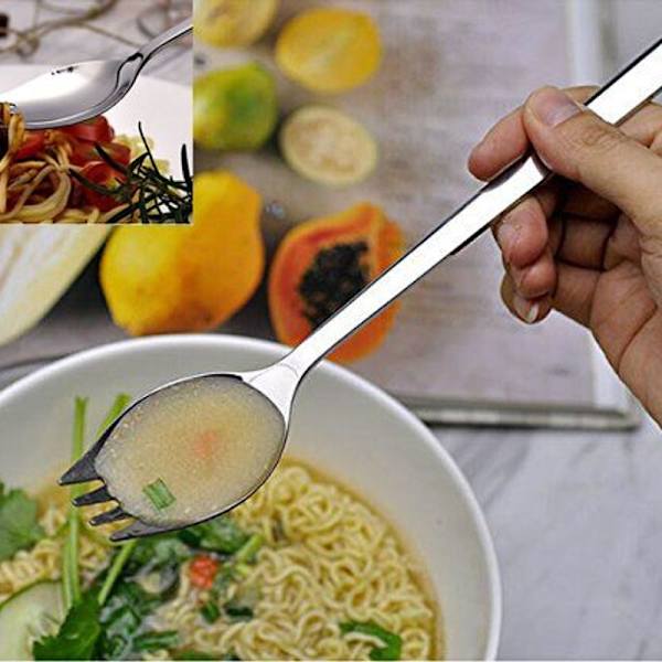 Sporks, pakke med 4, 1,6 tommer brede sporks lavet af 18/10 rustfrit stål