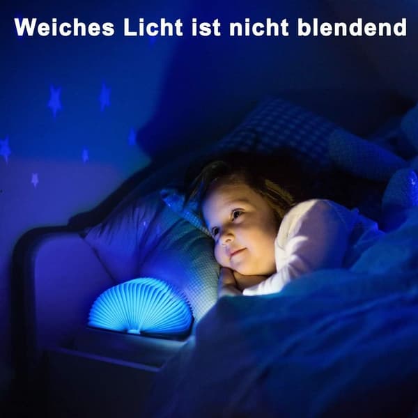 LED boglampe, 8 farvetilstande boglampe, træ sammenklappelig KLB