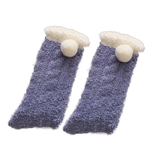 Dammiga fluffiga strumpor fluffiga tofflor mjuka stugfleece strumpor stil 3 KLB