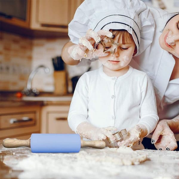 Silikonkjevle for baking - Blå KLB med non-stick treoverflate