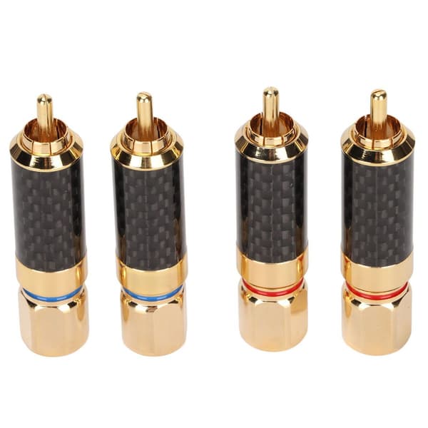 RCA lydplug, kulfiber, forgyldt, oxidation KLB