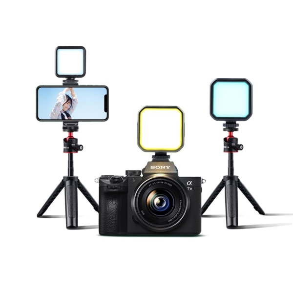RGB LED-kameralys, LED-videolys Mini oppladbart LED-videolys, dimmes profesjonell fotograferingslampe for vlogging filming