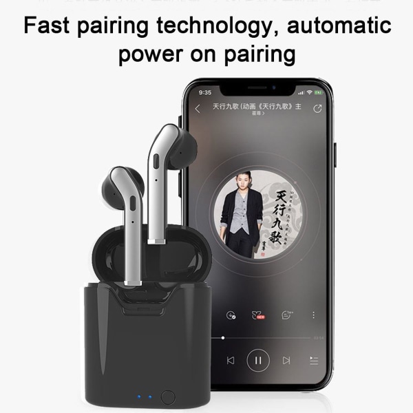 Bluetooth-ørepropper Hodetelefoner True Wireless Ørepropper Svart