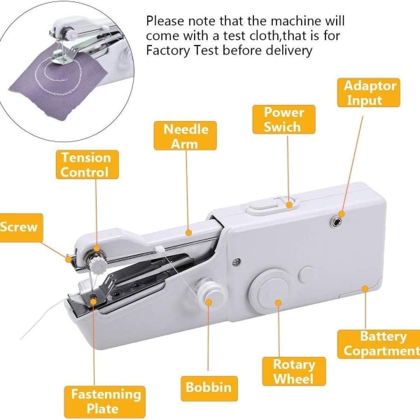 Bærbar håndholdt elektrisk mini symaskine KLB