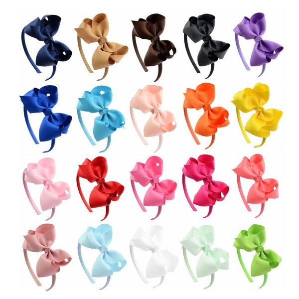 20 delar Bow Knot Pannband, 20 Färger Pannband med Rosett Hår Band Knot, Hårband Håraccessoarer för flickor och kvinnor-