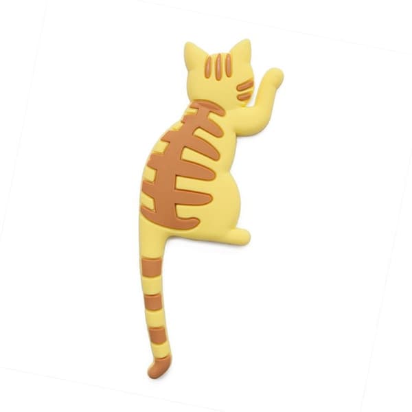 Magnetisk katt svansformad kylskåpskrok, 4 multifunktionella förvaringsställ