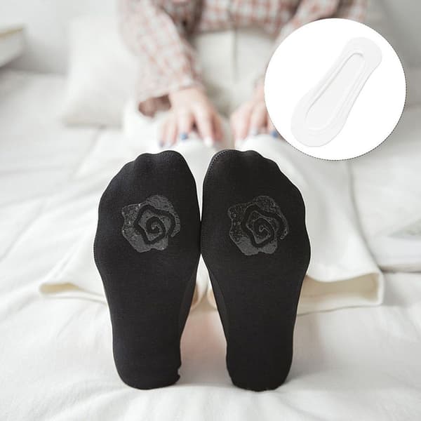 Kvinder til FlatsNon Slip Invisible Ultra Low Cut Sokker hvid KLB