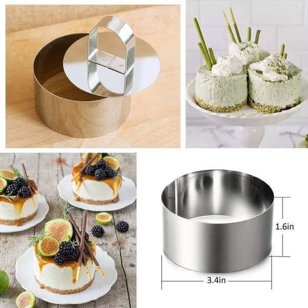 Dessert ring set, 12-delad kakring, dessert ring 8 cm, liten kakring,