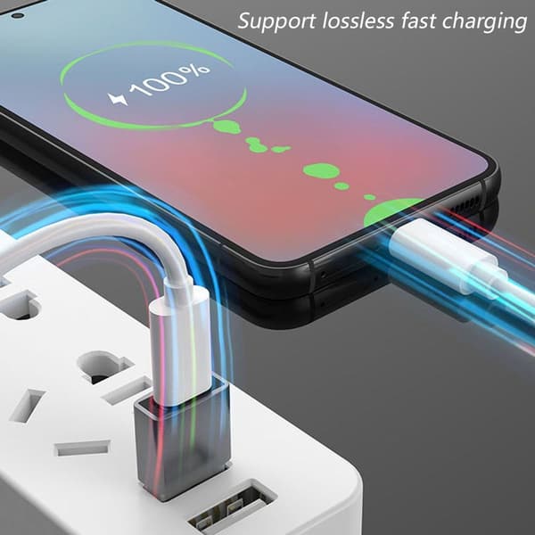USB-C hunn til USB hann adapter 3-pakning [aluminiumhus, grå