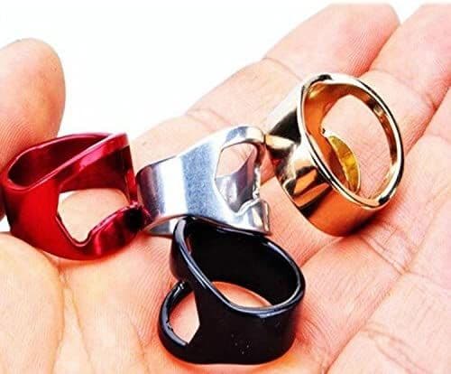 Rustfritt stål ølflaskeåpner ringsett 22mm (sølv + svart + rød + gull)