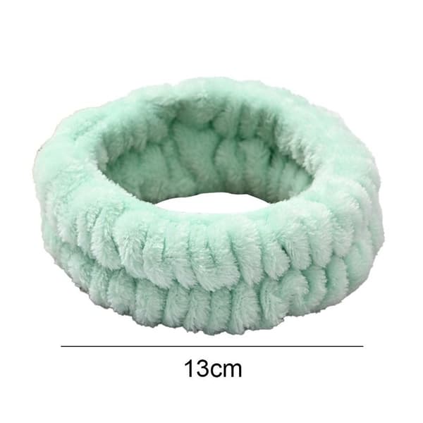 Spa-hovedbånd til kvinder - Mikrofiber-hovedbånd til ansigtsmakeup med grøn