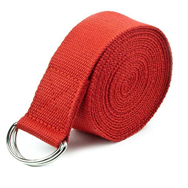 Yogarem 2,5 m – E-bok inklusive yogarem med tjock bomull anti-ring röd