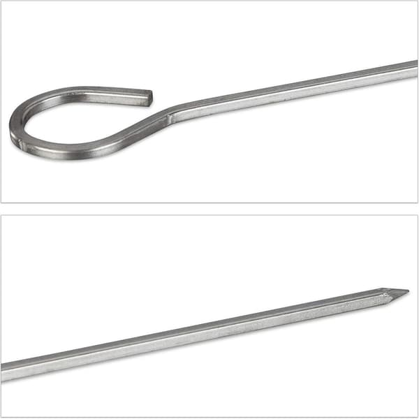 Rustfrie stålsgrillspyd, 10 stk, kjøtt, grønnsaker, 30 cm, grill