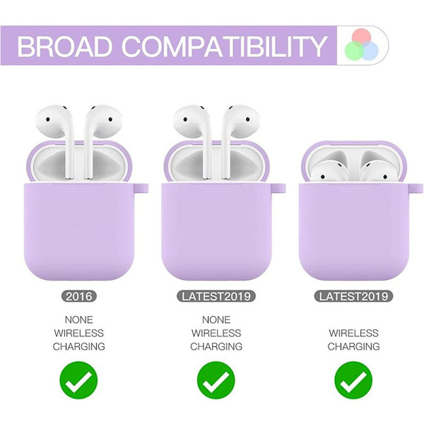 Airpod-etui, silikone Airpod-etui med lilla
