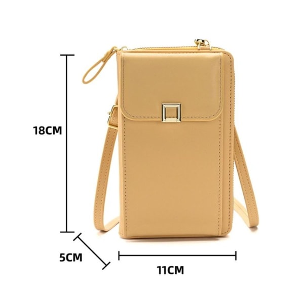 Naisten Messenger-olkalaukku, pitkä lompakkomatkapuhelinlaukku (keltainen)