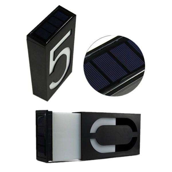 YWXLight 0,36W solcellsdriven väggmonterad 6 LED-belysning husnummerlampa med solpanel