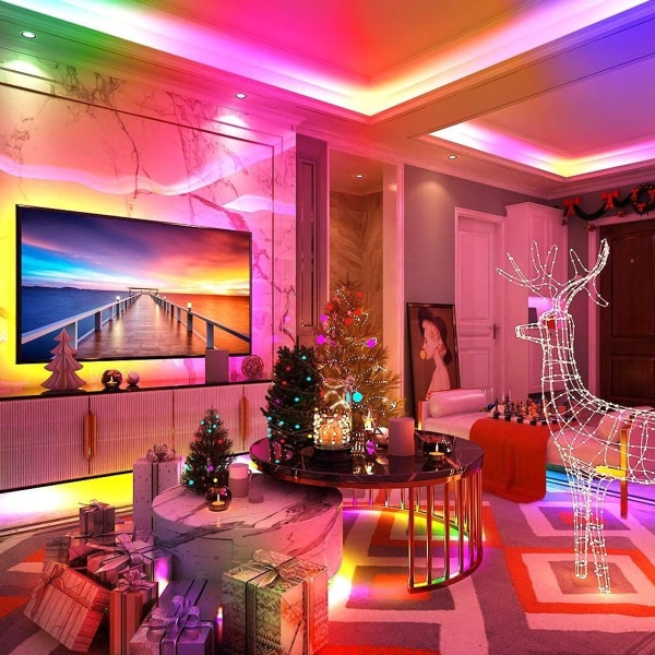 LED-lysstripe 5 m Fargemusikk Synkron segmentkontroll
