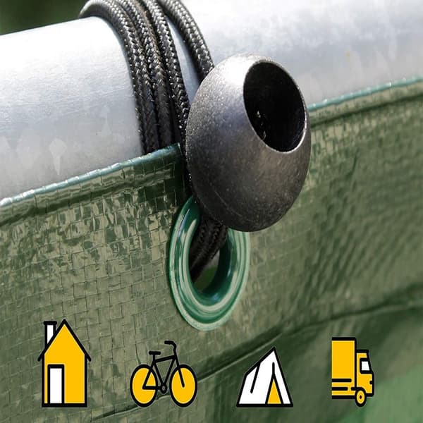 Presenningsspænder med kugle, 200 mm, sort