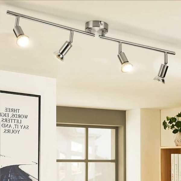 Hofuton LED-taklampe 4 spots GU10 stue spisestue metall justerbare spots 621010cm