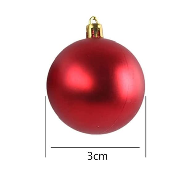 24 stk. 3 cm julekugle ornamenter røde KLB