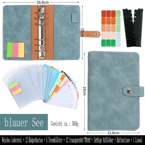 A6 Budget Binder Sæt - Budgetplanlægger med Folie Pengekonvolutter, Opsparingsudfordring Budgetplan