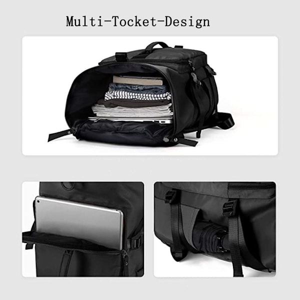 Stor reiserucksack for kvinner, håndbagasjerucksack, tursekk,