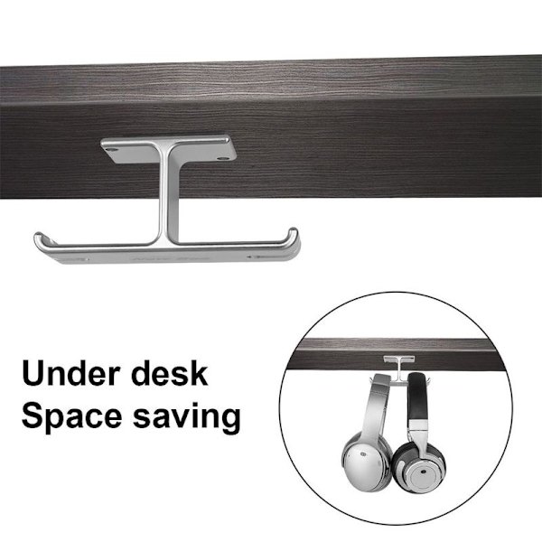 Hodetelefonstativ Universell Aluminium Hodetelefonholder Sølv