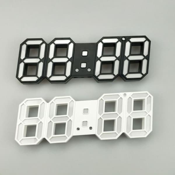 6609 3D-stereokuva LED-herätyskello Olohuone 3D-seinäkello - Sininen