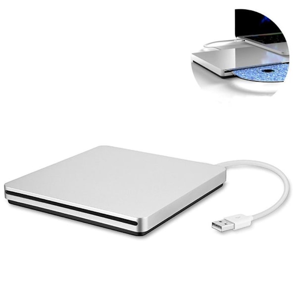 Ekstern DVD CD-stasjon USB Type C Bærbar Ekstern Ultra Tynn