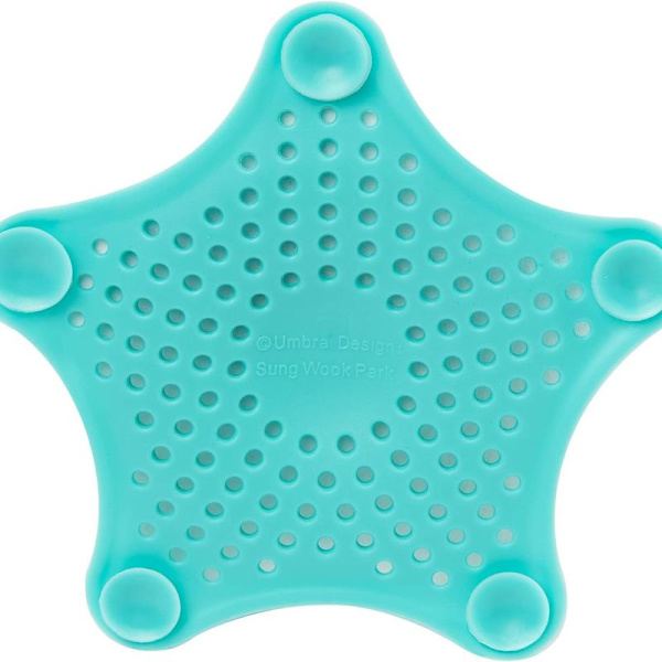Umbra Starfish Drain Cover/Hair Catcher, Surf Blue