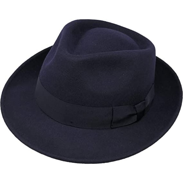Fedora-hatt-100 % ullfilt-packningsbar för resor-vattentät-unisex-tibetansk cyan