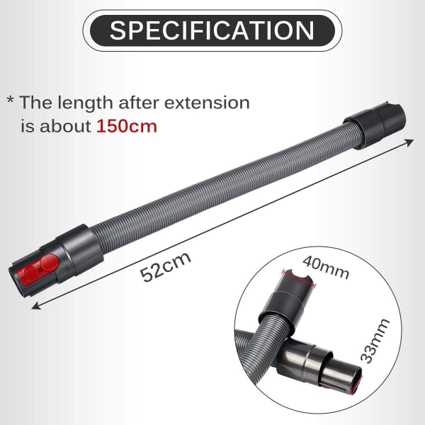 Dyson V7 V8 V10 V11 SV12 SV14 -pölynimurin letku, jatkettava letku
