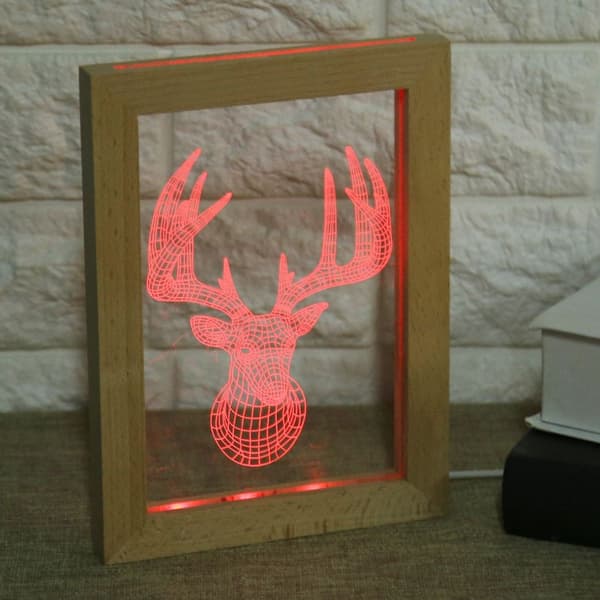 LED 3D nattlys skrivebordslampe akrylpanel mønsterlys KLB