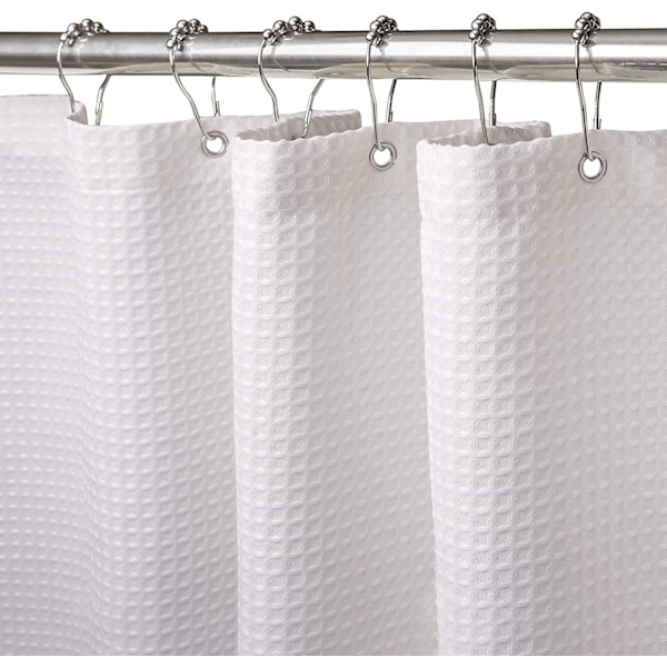 180x180cm (hvid) vaffelbrusere med plastikring anti-skimmel stof brusere til badekar brusere-