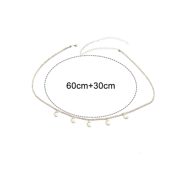 Midjekjede Krystall Mage Body Chains Måne Strand Mote Midjesmykker KLB