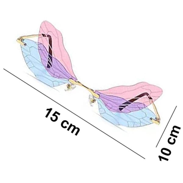 Rimless solglasögon Dragonfly Wings Irregular Style 1 KLB