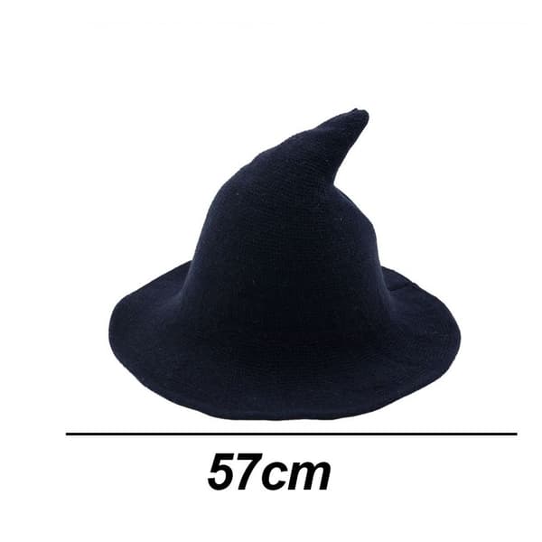 Kvinde Halloween Heksehat Uld Hat Bred Skygge Spire Strik Stil 3