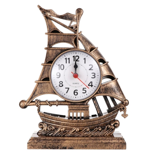 Lyxig retro segelbåtsskulptur väckarklocka - Nyhetsbord och skrivbordsklocka