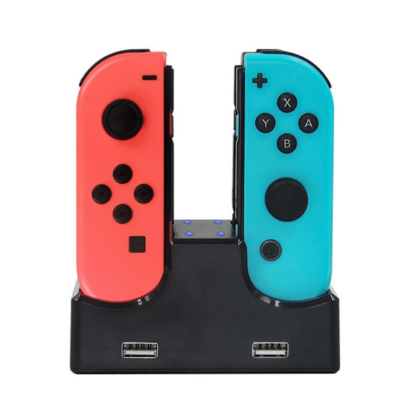 Nintendo Switch -laturi kahvan latausasemalla - 4 in 1, USB-kaapeli, 2 USB-porttia KLB