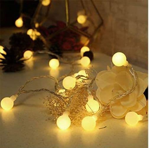 50 LED kuleformede feelykter, batteridrevet, 5M, stemningslys
