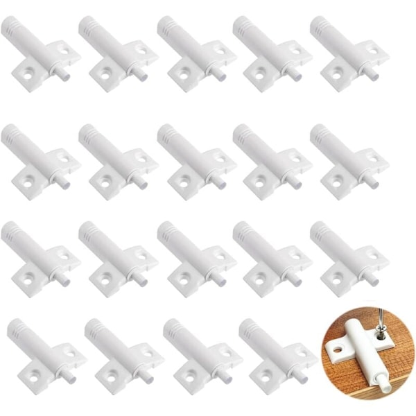 20-pack dörrbromsar dämpningsdörr skåpsdörr låddämpare mjuka buffertar tysta kuddar (vit) KLB