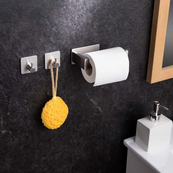 Selvklæbende toiletpapirholder: rustfrit stål uden boring