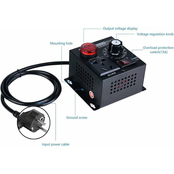 Dimmer, AC 220V 9A 4000W SCR Spenningsregulator Motor Vifte Regulator Hastighetskontroll Dimmer KLB