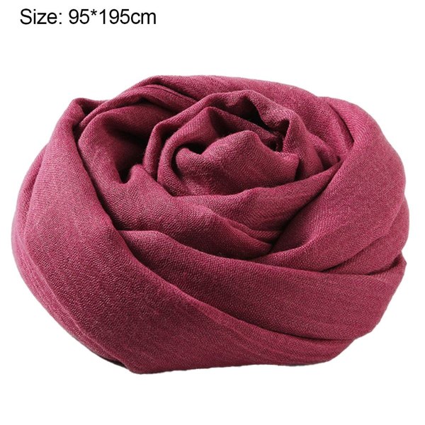 Bomull linnescarf, bred linnesjal, enfärgad scarf, djuprosa