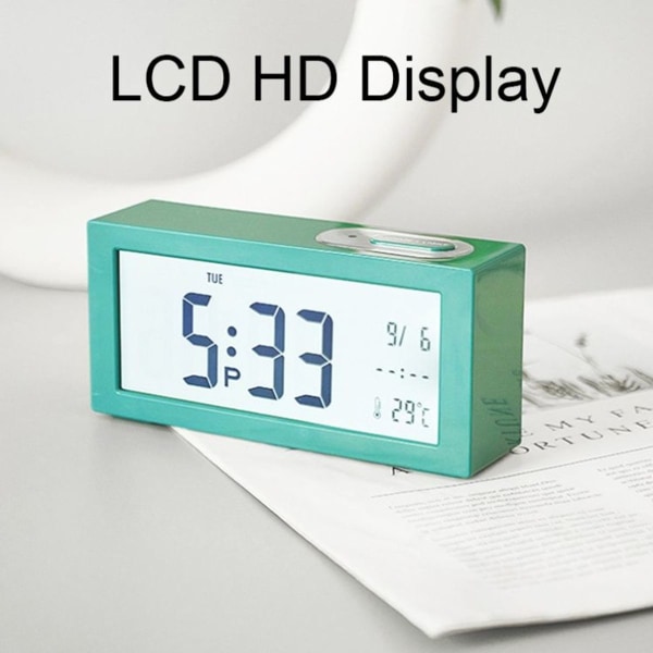 8890H Multifunktionell ljuskänslig liten sängväckarklocka LCD-skärm Di