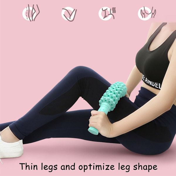 Fascia Roller, bärbar massagerulle med handtag, grön