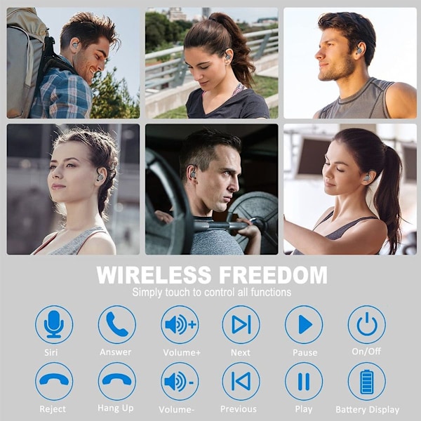 Bluetooth 5.1 urheilukuulokkeet, langattomat kuulokkeet korvassa punaiset