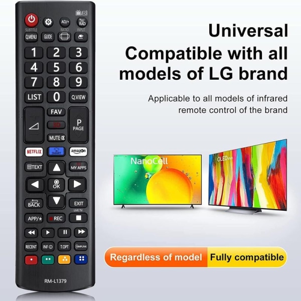Universal fjärrkontroll för LG Smart TV, med Netflix Amazon-knappar, LG fjärrkontroll