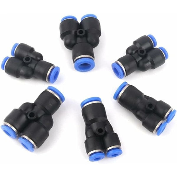 Way Tee Air Pneumatisk 10stk Y-formet Reducerende Tee Plast Pneumatiske Tee Samlinger til Have Vandrør Højtryks Hurtige Samlinger (Størrelse:PY-4) KLB