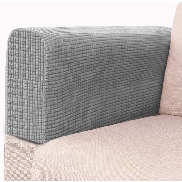 Stol Armlænsbetræk Sofa Armlænsbetræk Elastisk Lænestolbetræk Hjemmekontor Lænestol Sofa Betræk Sofa Beskytter Stof til To Personer 2 Stykker(Grå